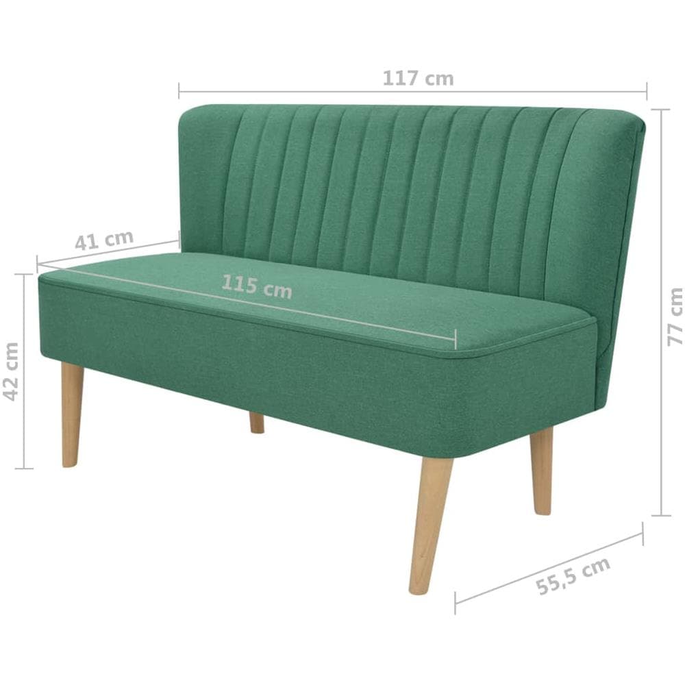 Divano in Stoffa 117x55,5x77 cm Verde - Foto 2