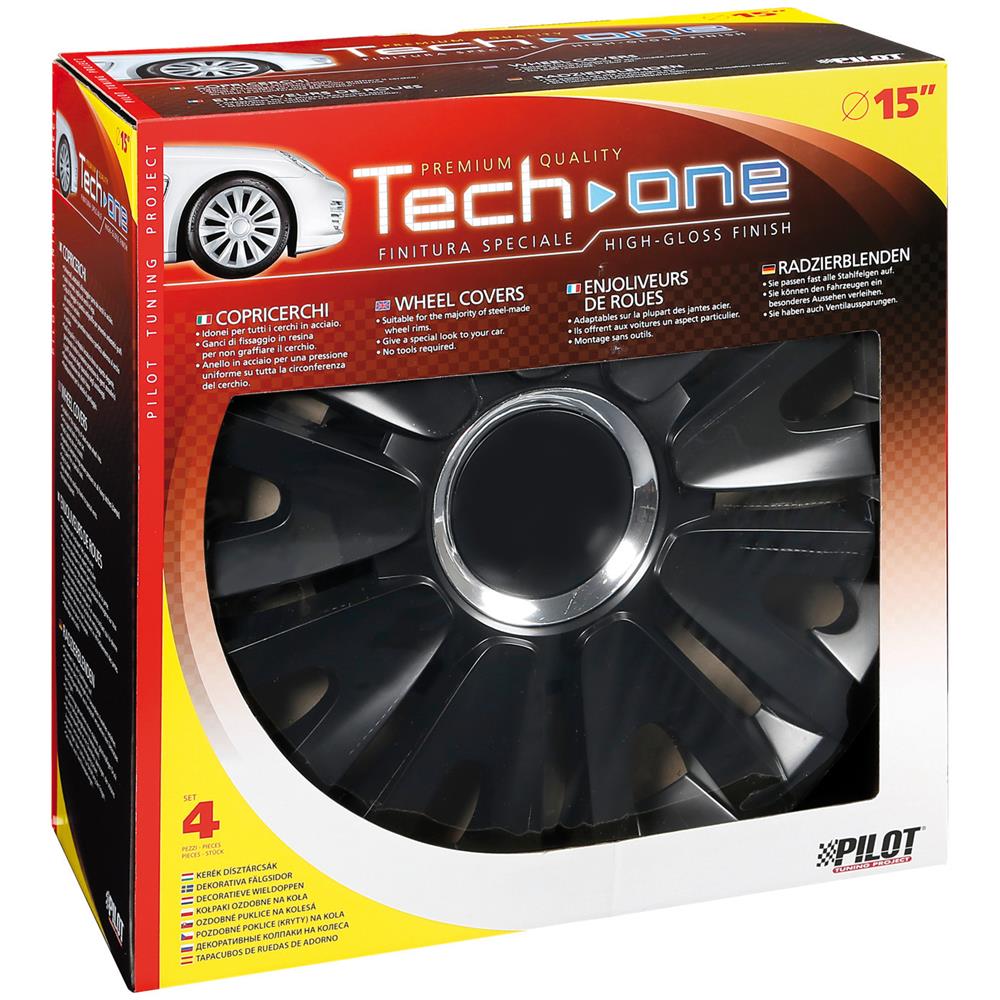 Copricerchi Auto Universali 15 Pollici Tech-one Royal Black 31552 - Foto 7
