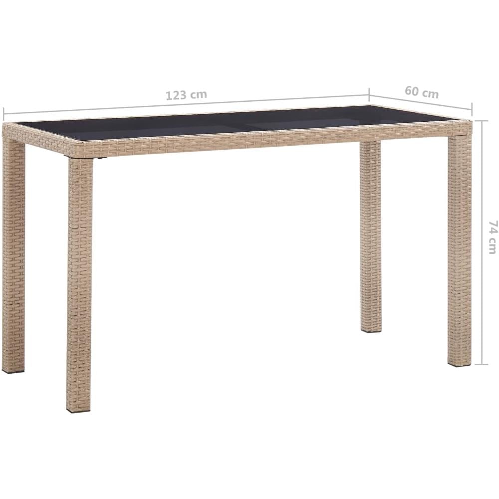 Tavolo Da Giardino Grigio 123x60x74 Cm In Polyrattan - Foto 5
