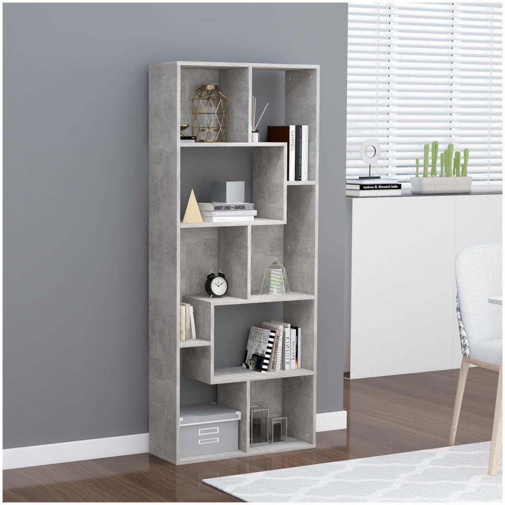 Libreria Grigio Cemento 67x24x161 cm in Legno Multistrato - Foto 1