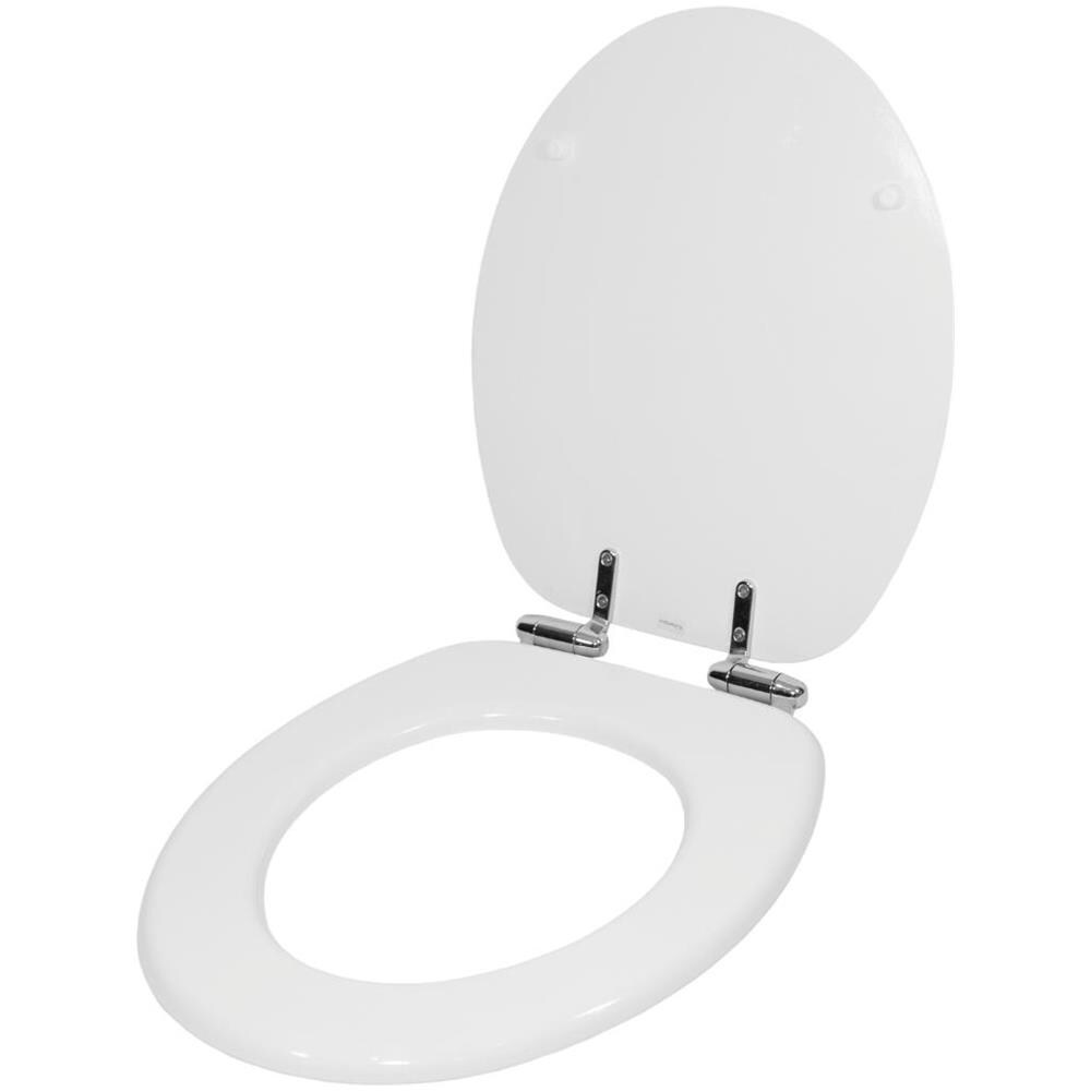 Sedile Wc Copri Water Universale Frizionato Bianco Mdf Chiusura Rallentata - Foto 2