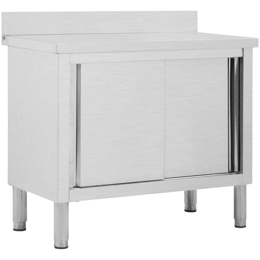 Banco da Lavoro con Ante Scorrevoli 100x50x (95-97) cm in Acciaio - Foto 1