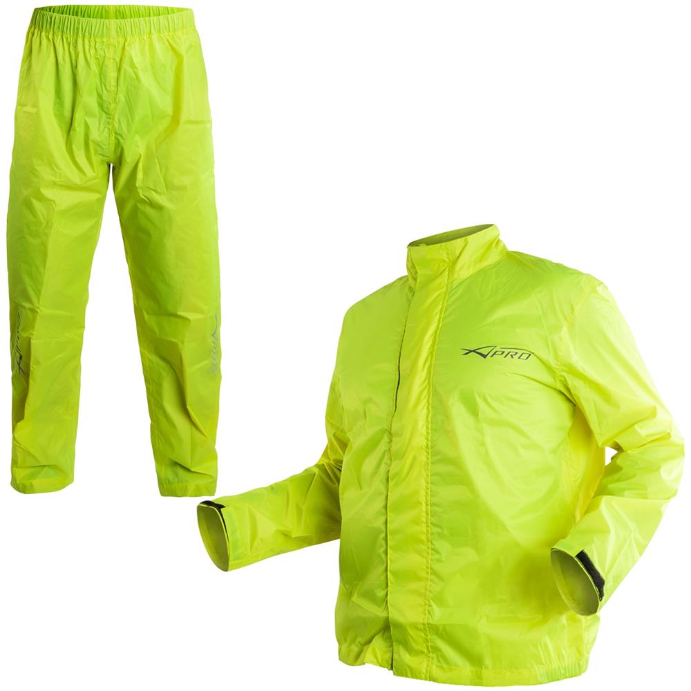 Tuta Moto Impermeabile Giacca Antipioggia Pantaloni Antiacqua Scooter Fluo L - Foto 2