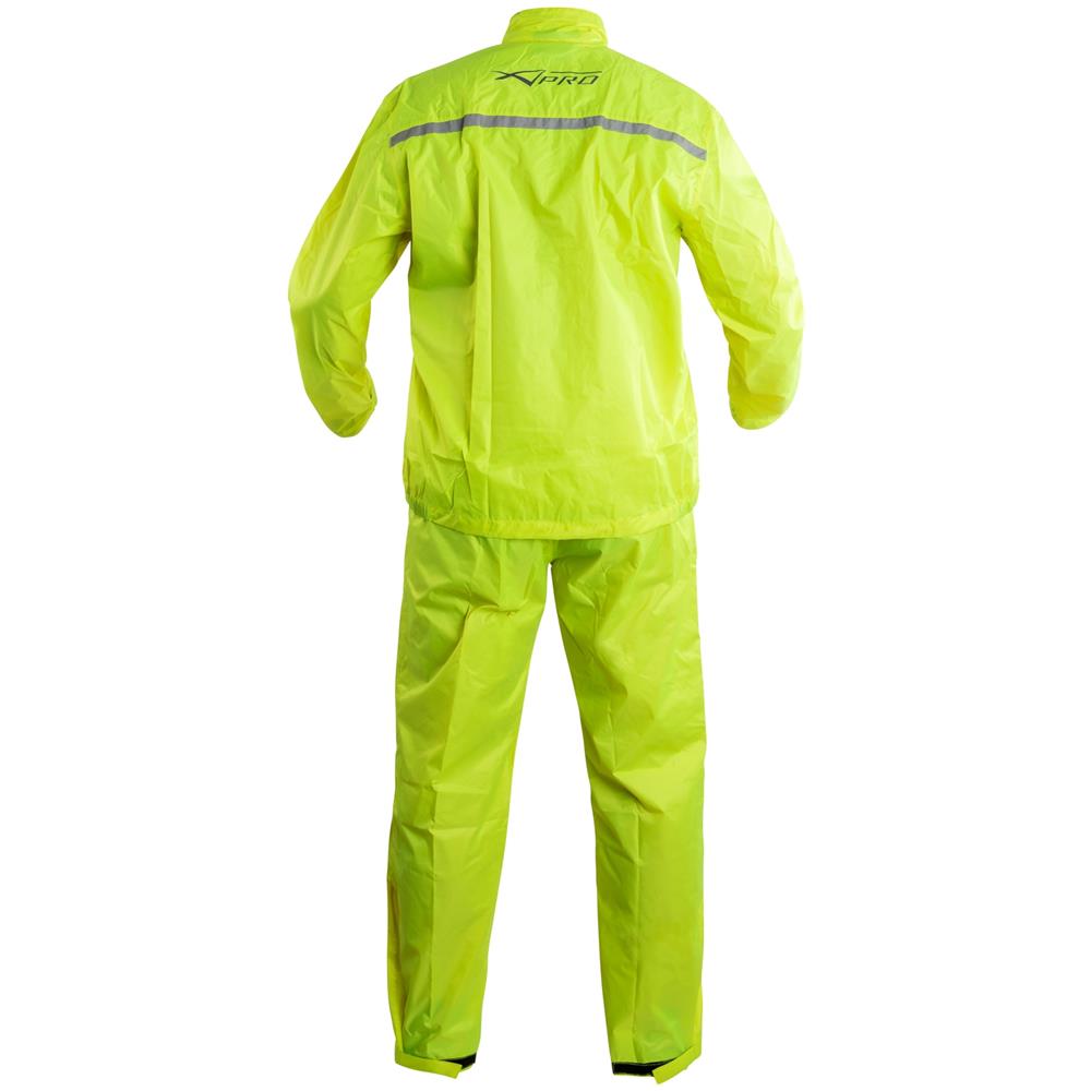 Tuta Moto Impermeabile Giacca Antipioggia Pantaloni Antiacqua Scooter Fluo L - Foto 6