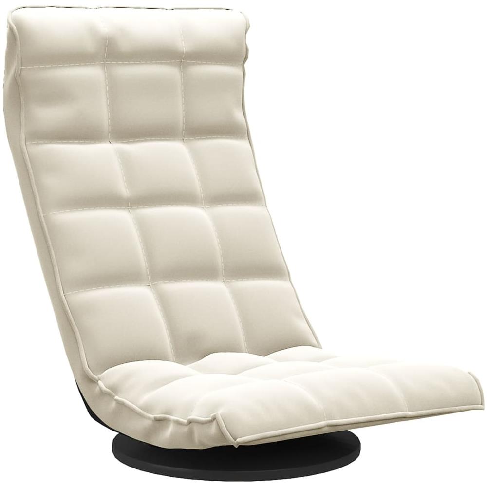 Sedia Da Pavimento Girevole Crema In Velluto - Foto 2