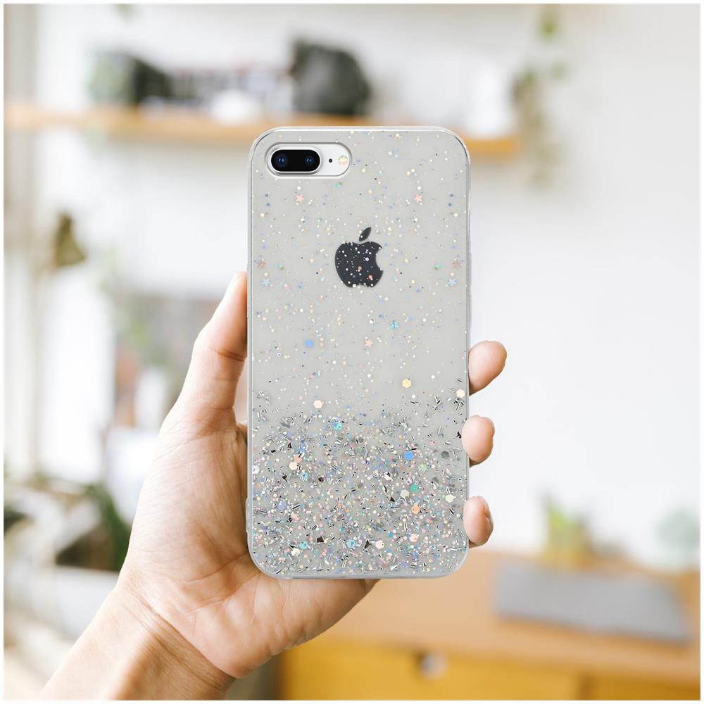 Custodia Compatibile Con Apple Iphone 7 Plus / 7s Plus / 8 Plus In Trasparente Con Glitter - Coperchio Protettivo In Silicone Tpu Flessibile Con Glitter Scintillanti - Foto 7