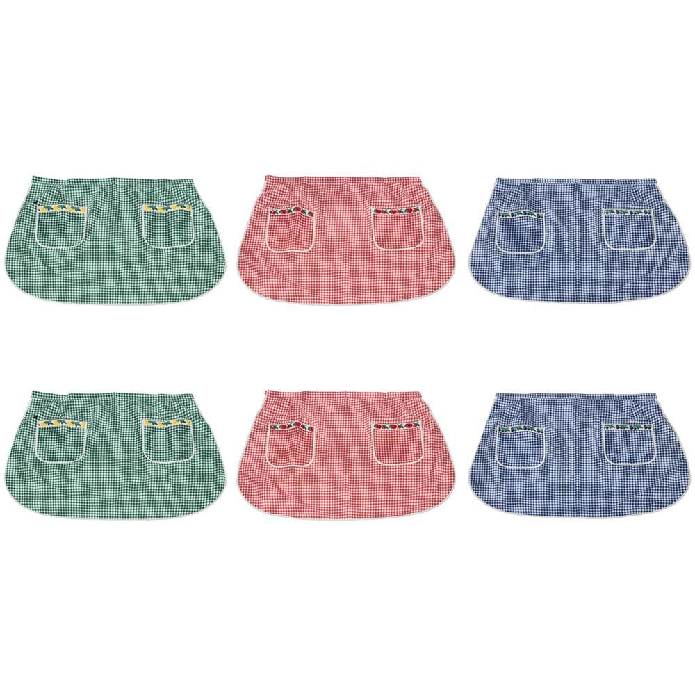 Pack 6 Pezzi Grembiule Cucina Chef Casa Barbecue Con Tasche Dis. Quadretti Modello Alberica - Foto 1