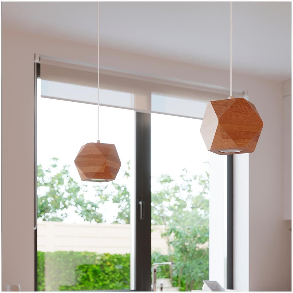 Lampada A Sospensione In Legno Woody Sollux Legno Naturale 1200xø120 Mm Legno - Foto 1