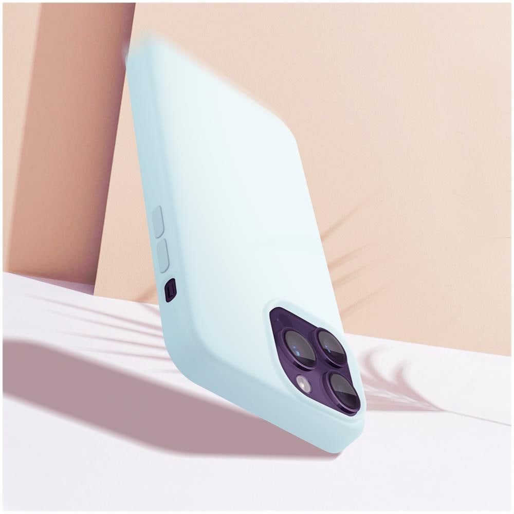 Cover Per Iphone 14 Pro Max Ibrida Semirigida Sottile Leggera Blu Ghiaccio - Foto 2