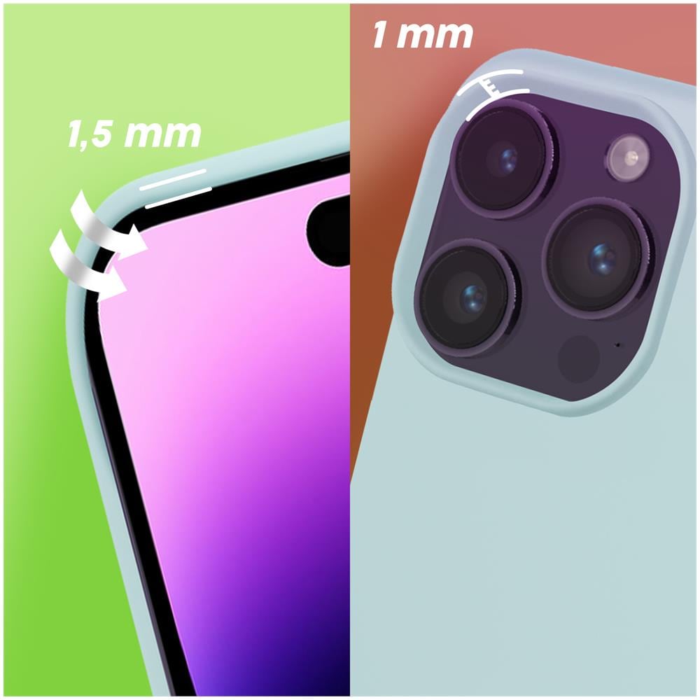 Cover Per Iphone 14 Pro Max Ibrida Semirigida Sottile Leggera Blu Ghiaccio - Foto 5