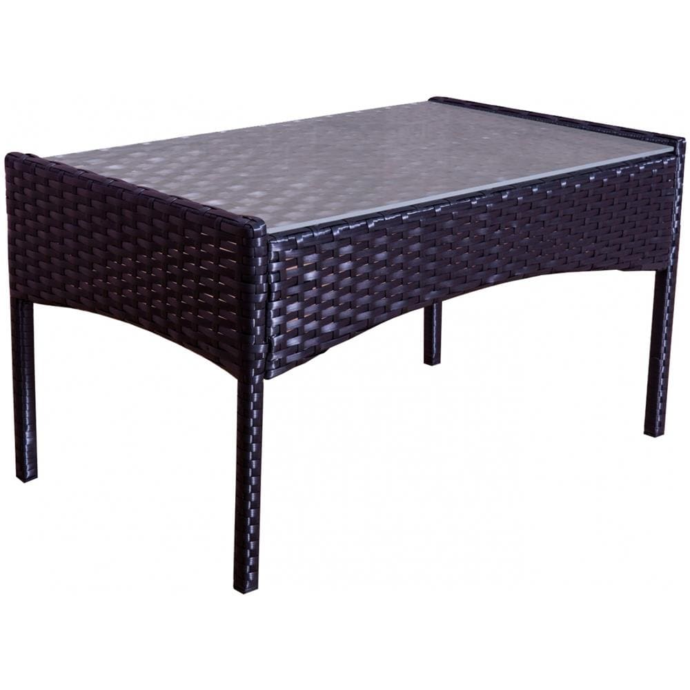 Salotto Da Giardino 4 Posti In Resina Intrecciata Nero/grigio Mykonos - Foto 8