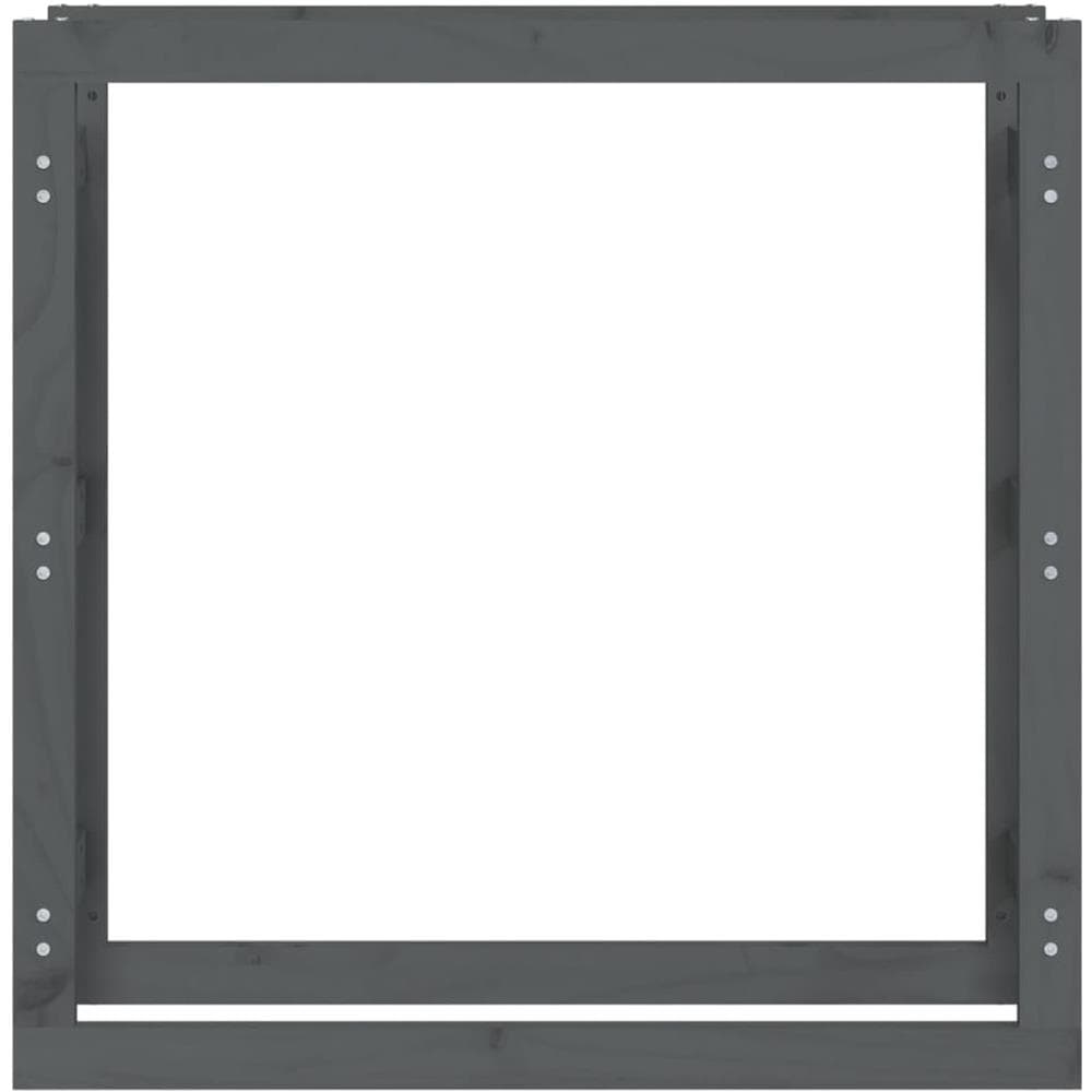 Portalegna Grigio 100x25x100 cm in Legno Massello di Pino - Foto 2