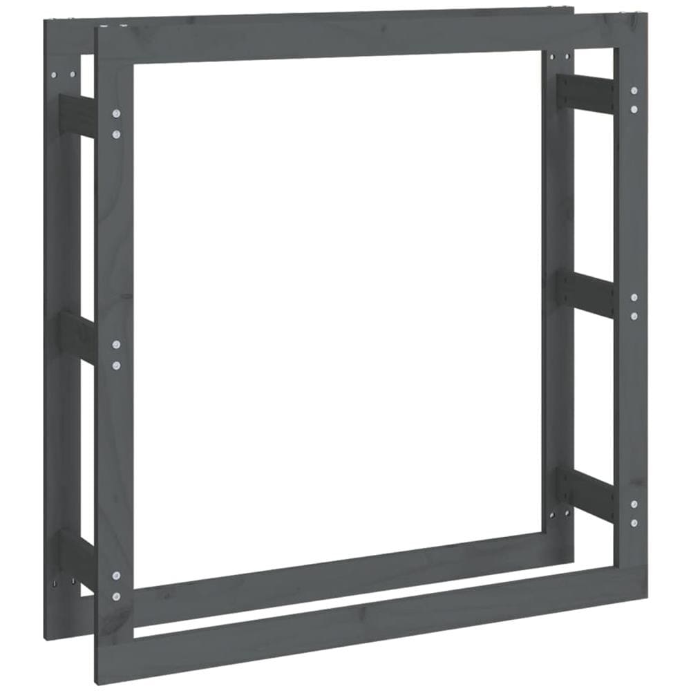 Portalegna Grigio 100x25x100 cm in Legno Massello di Pino - Foto 1