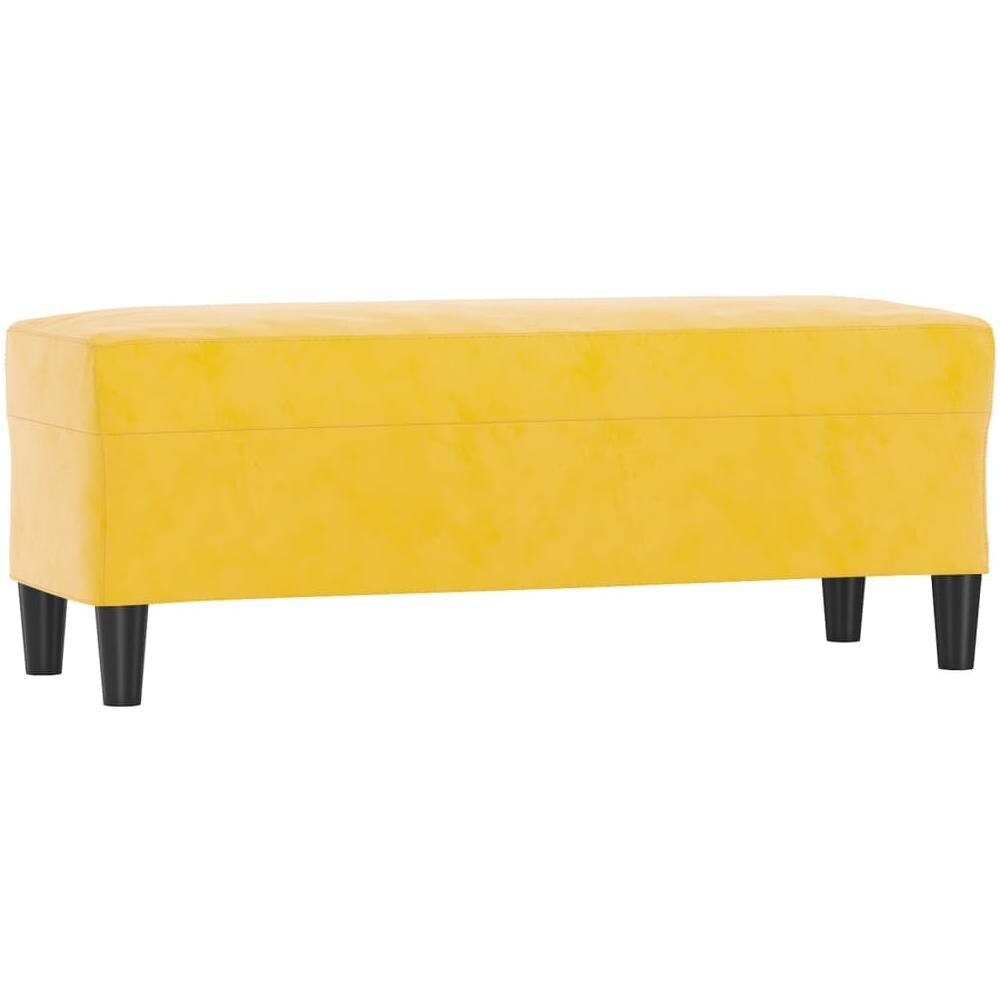 Panca Giallo 100x35x41 Cm In Velluto - Foto 2
