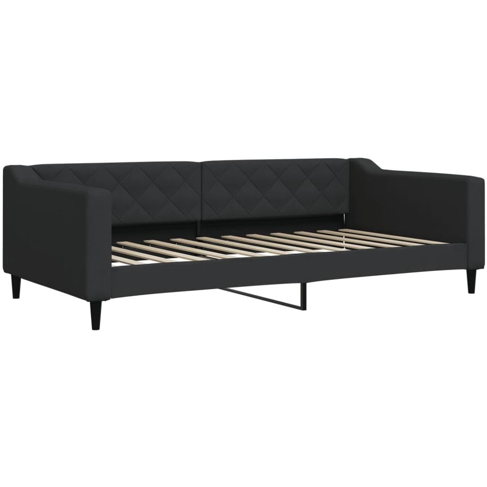 Letto Da Giorno Nero 100x200 Cm In Tessuto - Foto 2