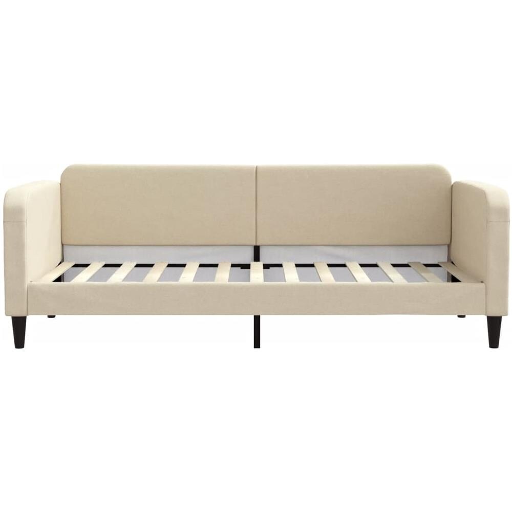 Letto Da Giorno Crema 90x200 Cm In Tessuto - Foto 2