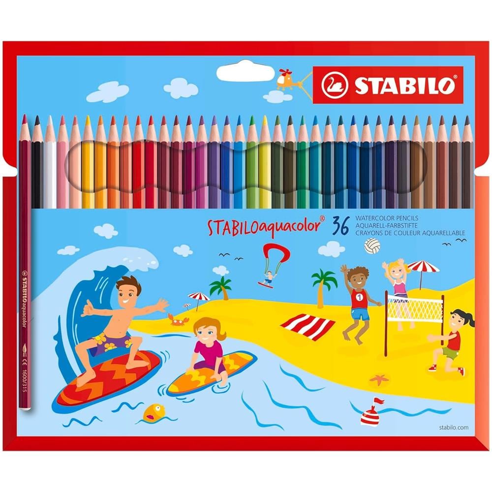 aquacolor - Matita colorata acquarellabile - Astuccio da 36 - Colori assortiti - Foto 1