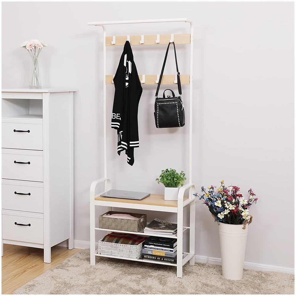 Appendiabiti Valora con seduta e ripiani per scarpe per corridoio - Foto 2