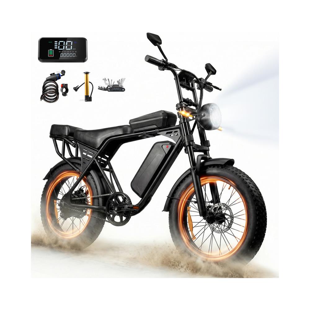 Bicicletta Elettrica X5- 20 Pollici Fat E-bike Batteria Rimovibile 48v15ah Autononomia 50-80km Con Ripiani 250w - Foto 1