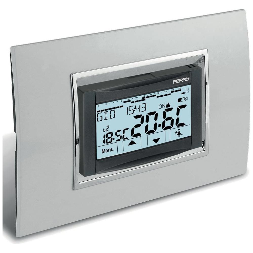 Perry Cronotermostato Ad Incasso A Menu' 230v Serie ''moon '' Touch Screen 1cr Cds27 - Foto 2