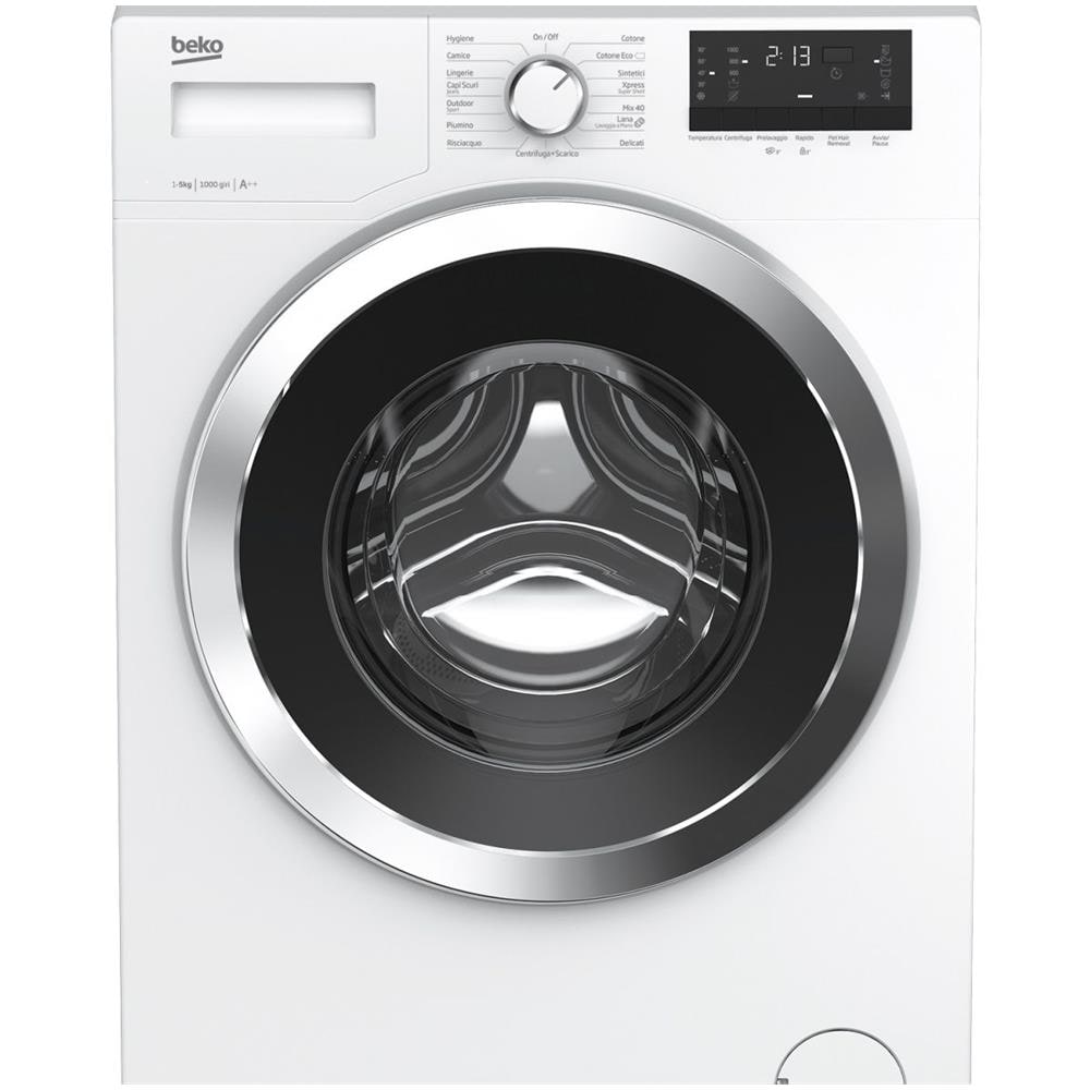 49 cm Carica Frontale 1000 giri WTX51021W Lavatrice 5 Kg Beko classe A+