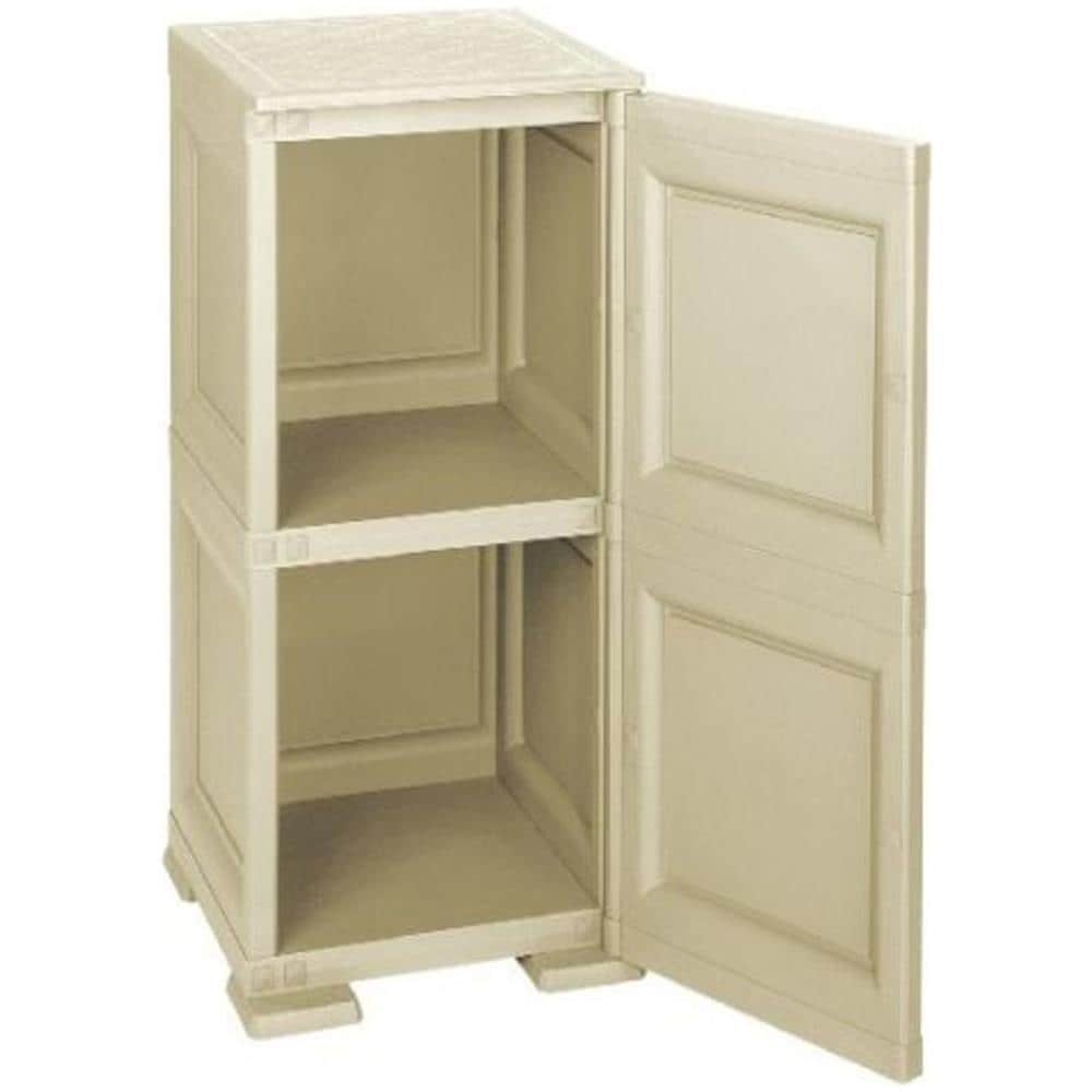 Mobiletto Mono Anta + 1 Ripiano Cm 40x43x85,5 In Resina Colore Angora - Omnimodus - 8085564 - Foto 5