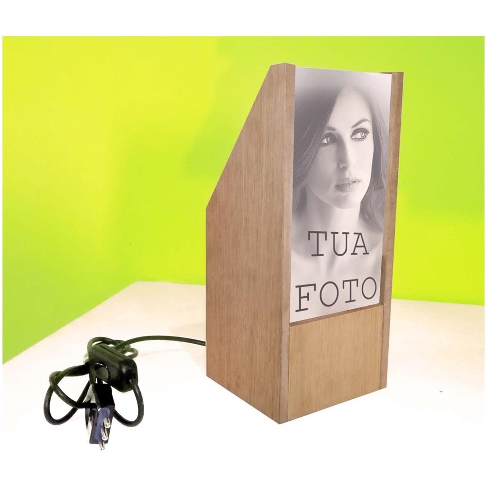 Lampada Da Tavolo In Legno Good Morning Baby I Love You - Foto 2