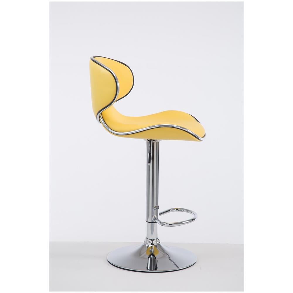Sgabello Design Cucina Las Vegas V2 I Sedia Sgabello Imbottita In Similpelle I Sgabello Girevole E Regolabile (62-82 CM) Con Schienale Giallo - Foto 2