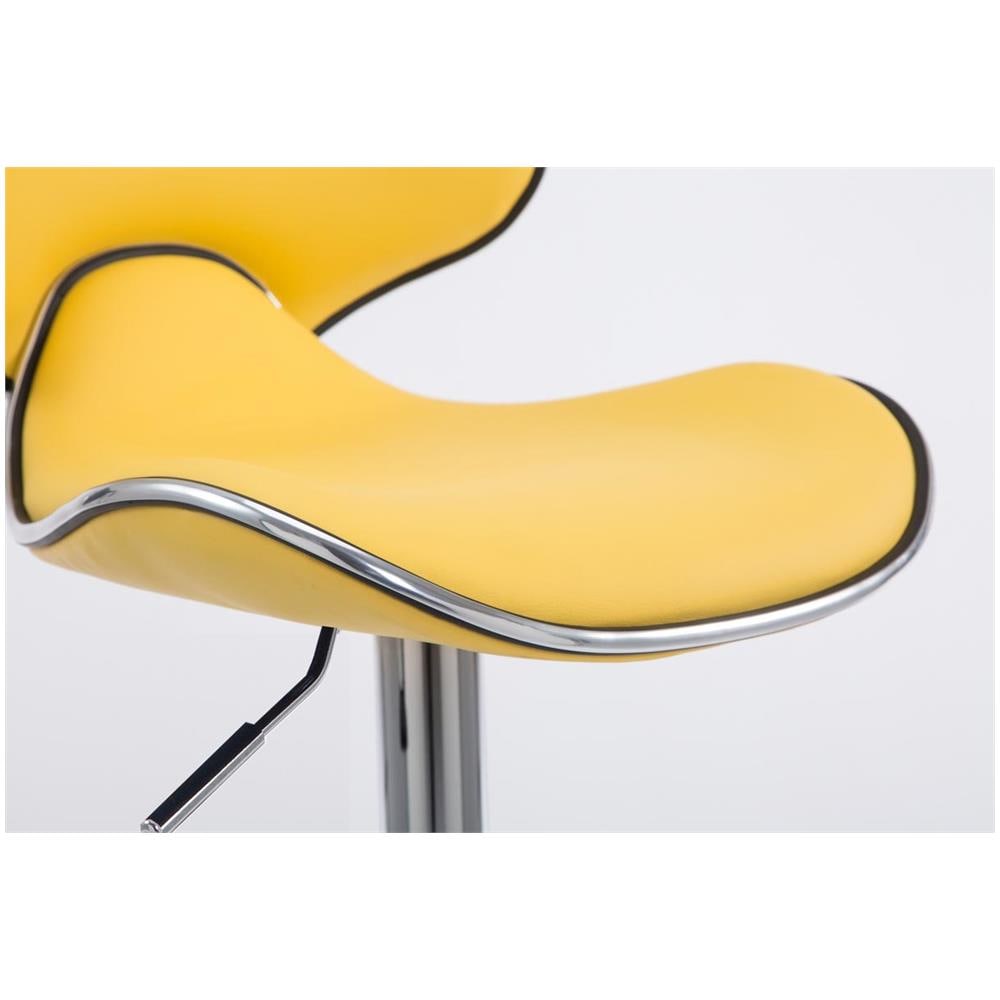 Sgabello Design Cucina Las Vegas V2 I Sedia Sgabello Imbottita In Similpelle I Sgabello Girevole E Regolabile (62-82 CM) Con Schienale Giallo - Foto 5