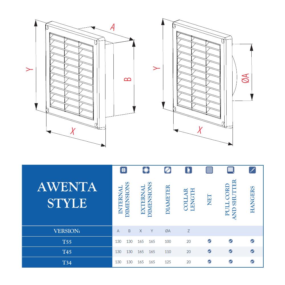 Copertura Griglia Di Ventilazione Della Parete 130x130mm Cavo Di Rete Di Tiro Diametro 100 Millimetri Di Scatto - Foto 2