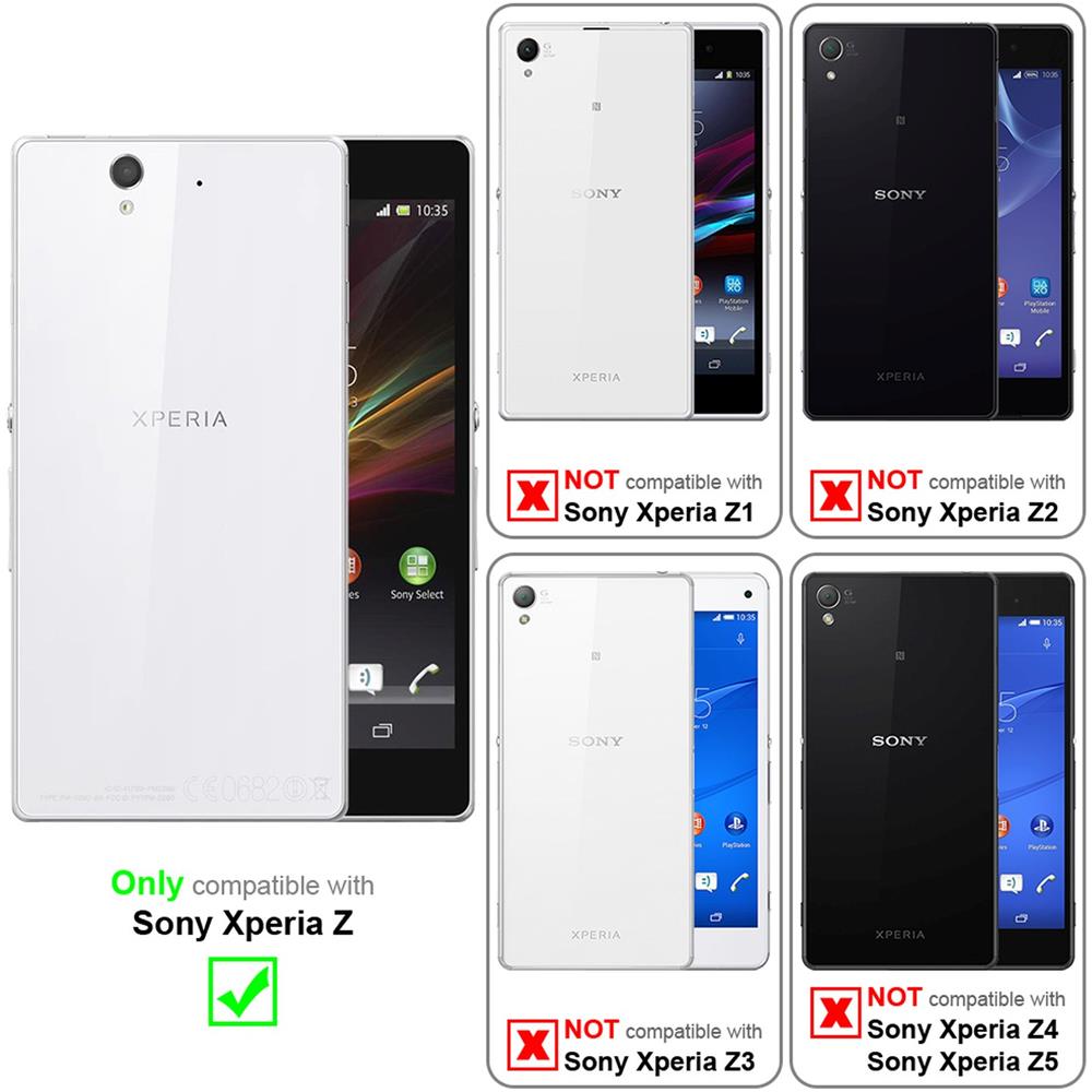 Custodia Compatibile Con Sony Xperia Z In Bianco Fumo - Coperchio Protettiva Con Chiusura Magnetica, Funzione Stand E Tasca Per Le Carte - Foto 2