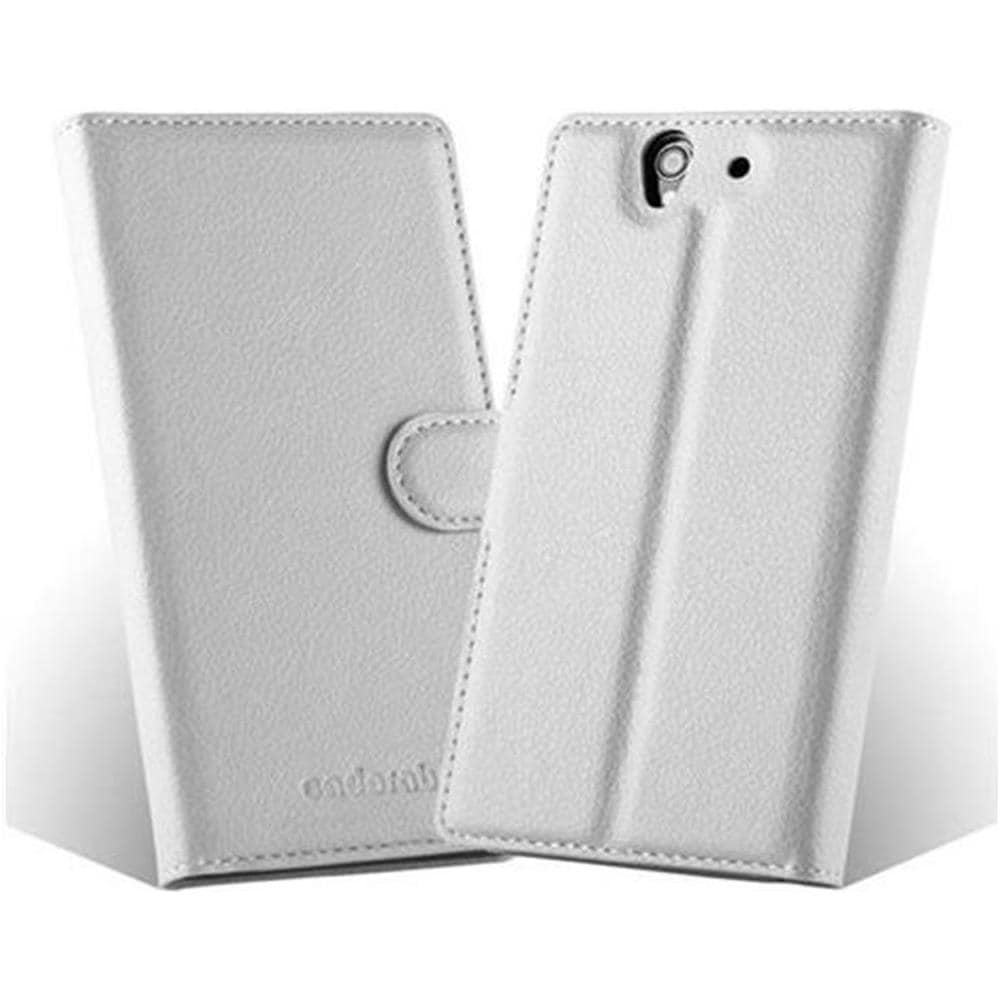 Custodia Compatibile Con Sony Xperia Z In Bianco Fumo - Coperchio Protettiva Con Chiusura Magnetica, Funzione Stand E Tasca Per Le Carte - Foto 6