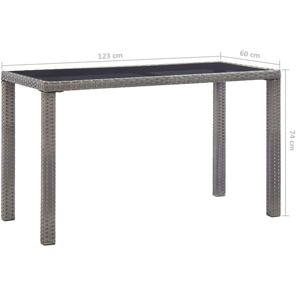 Tavolo Da Giardino Antracite 123x60x74 Cm In Polyrattan - Foto 5