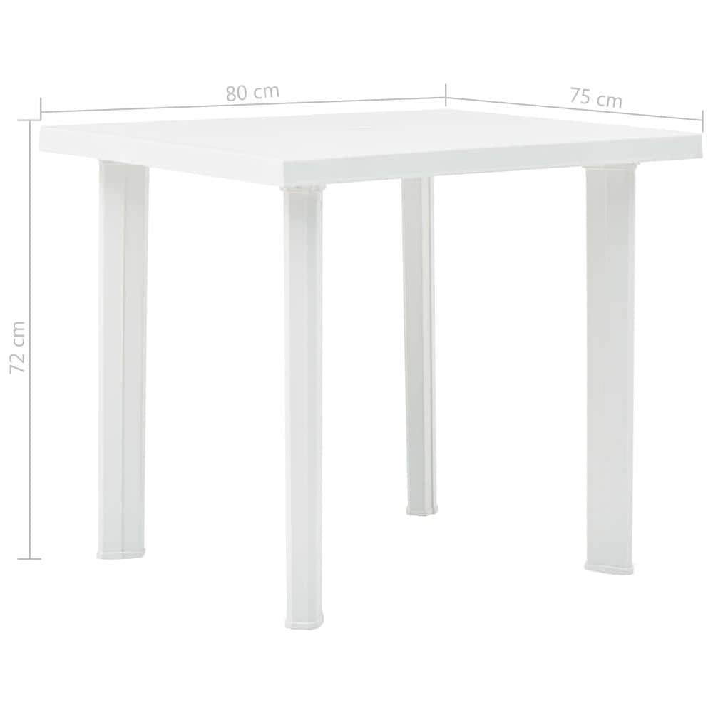 Tavolo Da Giardino Bianco 78x75x72 Cm In Plastica - Foto 5