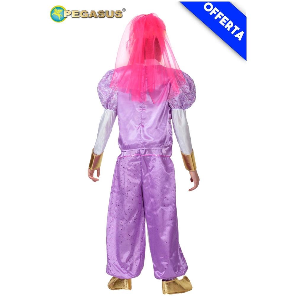 Costume Genietta Viola ""taglia L 8/9 Anni"" Vestito Carnevale Pegasus Bambino Odalisca - Foto 3