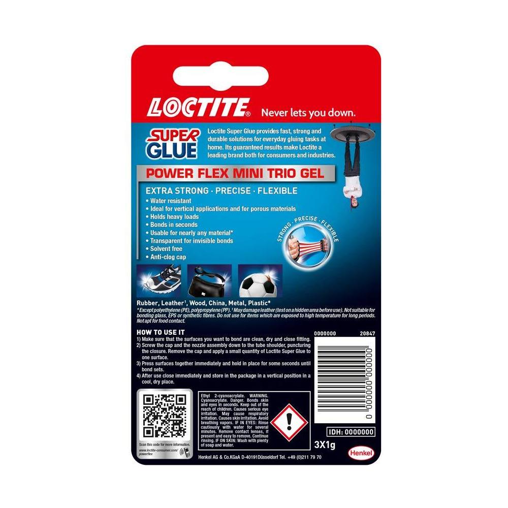 Mini Trio Powerflex Gel Strong Super Glue Gel Per Le Riparazioni Di Alta Qualit Per Tutti Gli Usi Adesivo Per Materiali Flessibili Di Facile Utilizzo Chiaro Colla 3 X 1 G - Foto 2
