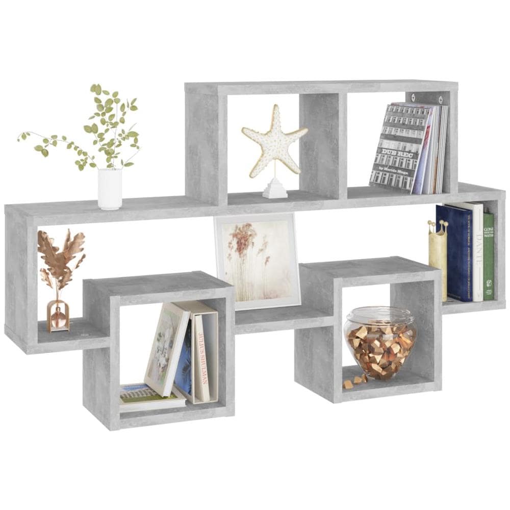 Scaffale Muro Auto Grigio Cemento 82x15x51 cm Legno Multistrato - Foto 3