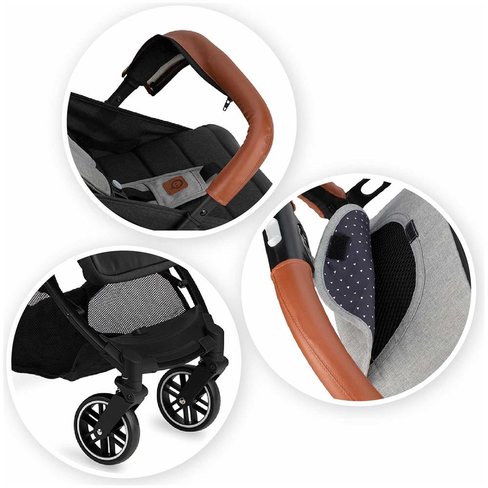 Passeggino MoMi ESTELLE Da 6 Mesi A 15kg - Pieghevole, Cintura 5 Punti, Cestino, Manico Telescopico - Foto 6