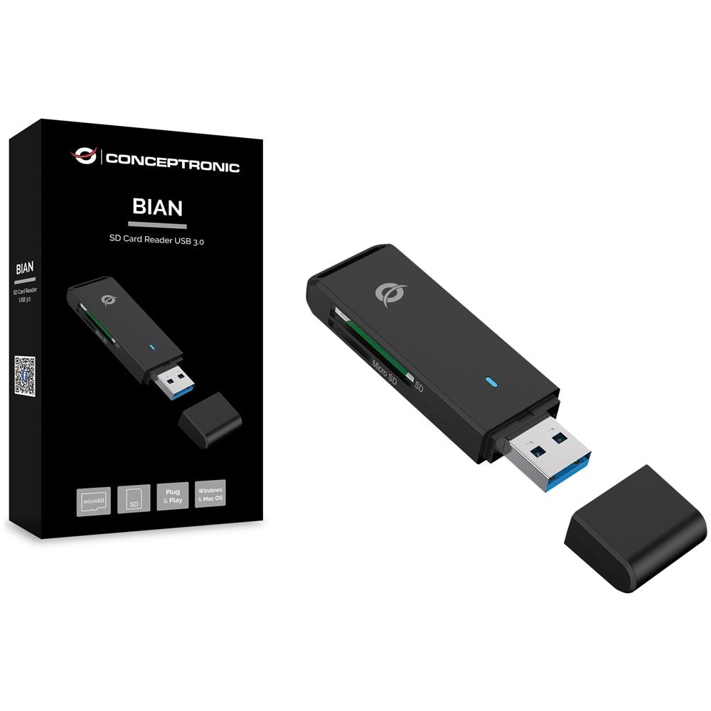 BIAN02B lettore di schede USB 3.2 Gen 1 (3.1 Gen 1) Type-A Nero - Foto 2