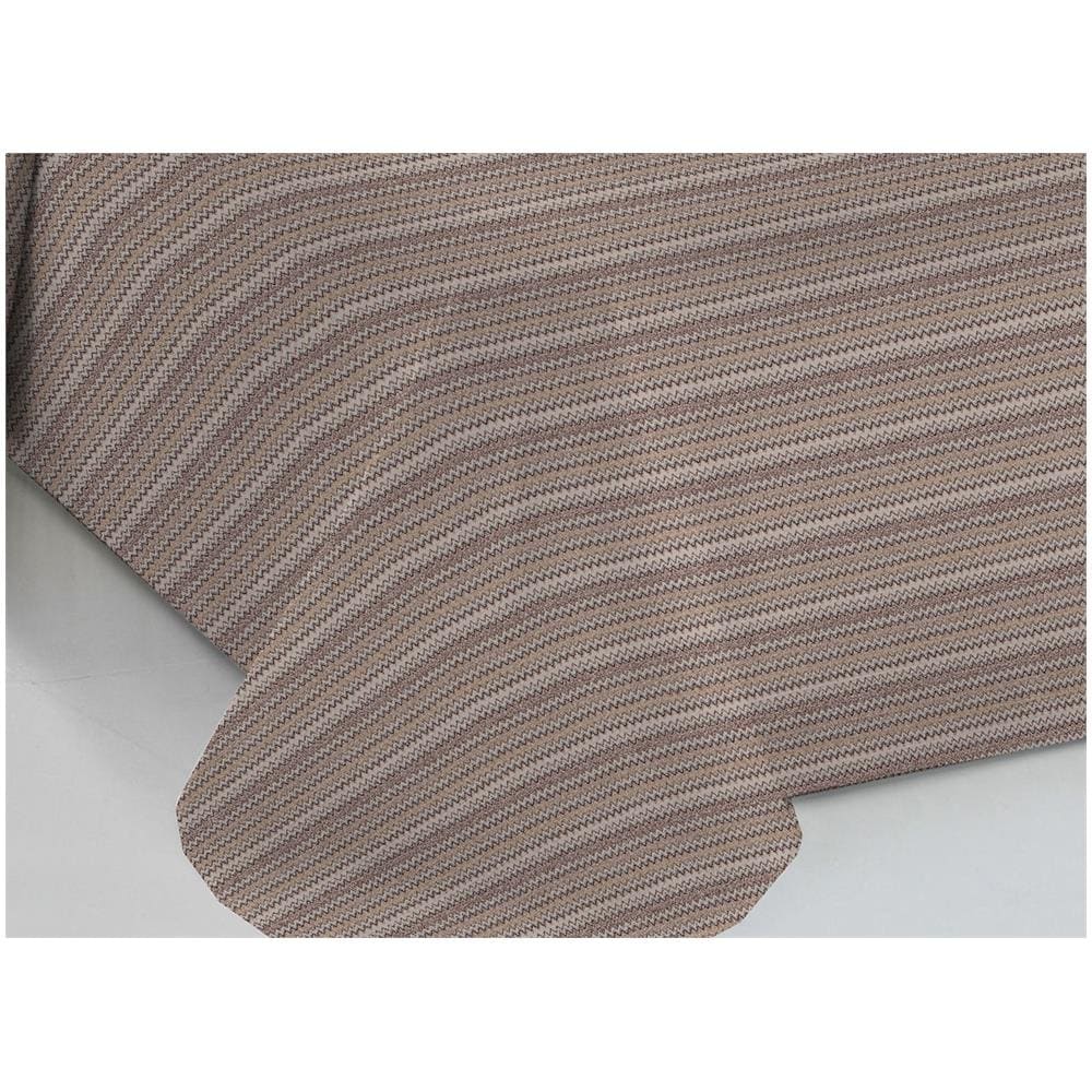 Copriletto Piquet Primavera Estate 100% Cotone Disegno Righe Zig Zag Singolo Beige - Foto 2