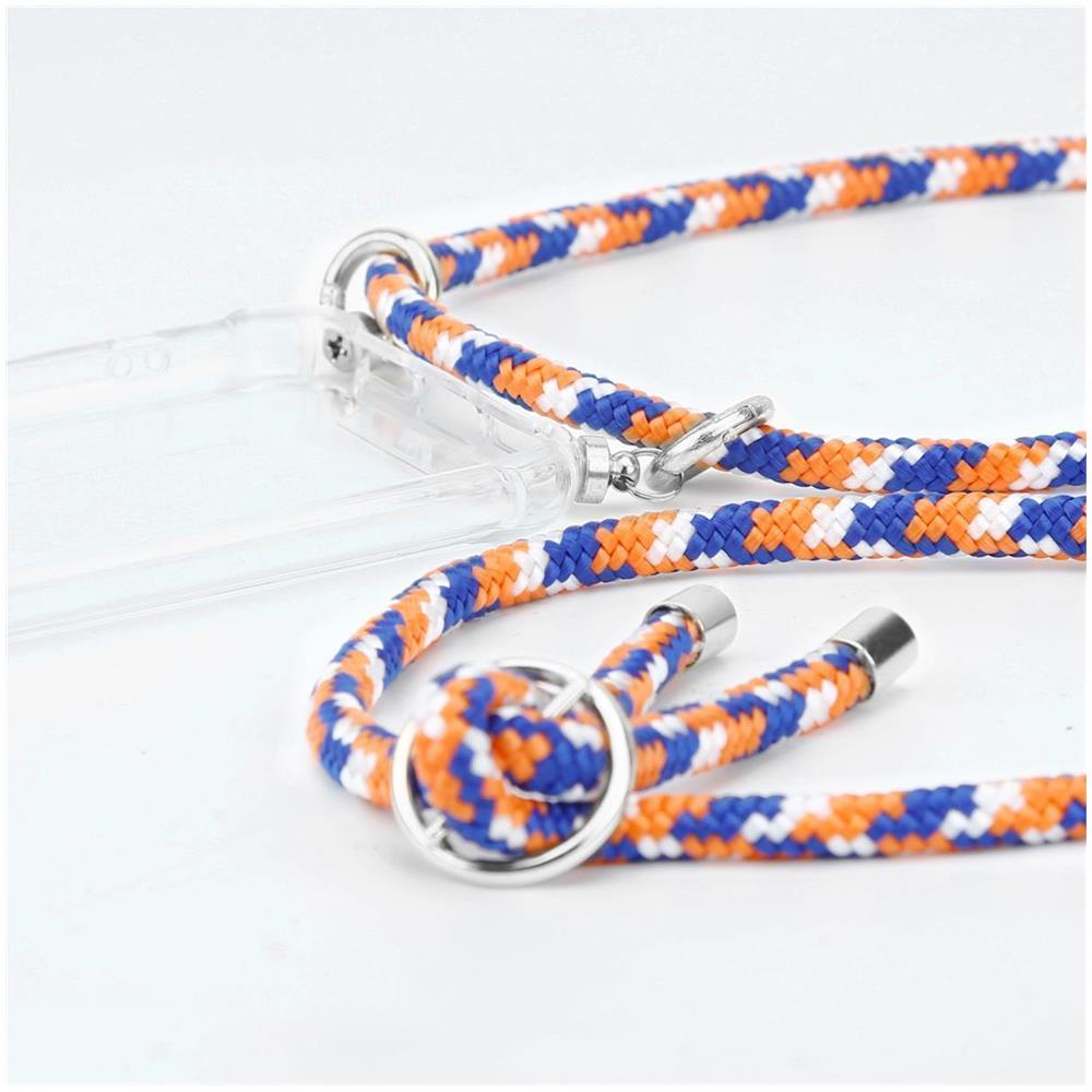 Catena Di Telefoni Cellulari Compatibile Con In Arancio Blu Bianco - Coperchio Protettivo In Silicone Con Anelli D'argento, Cinturino In Corda E Custodia Staccabile - Foto 2