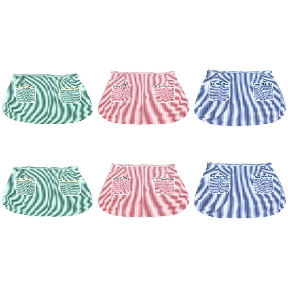 Pack 6 Pezzi Grembiule Cucina Chef Casa Barbecue Con Tasche Disegno Riga Modello Alberica   - Foto 1