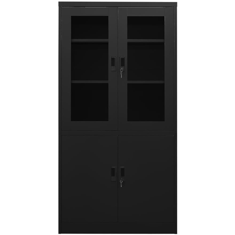 Armadio Per Ufficio Nero 90x40x180 Cm In Acciaio - Foto 2