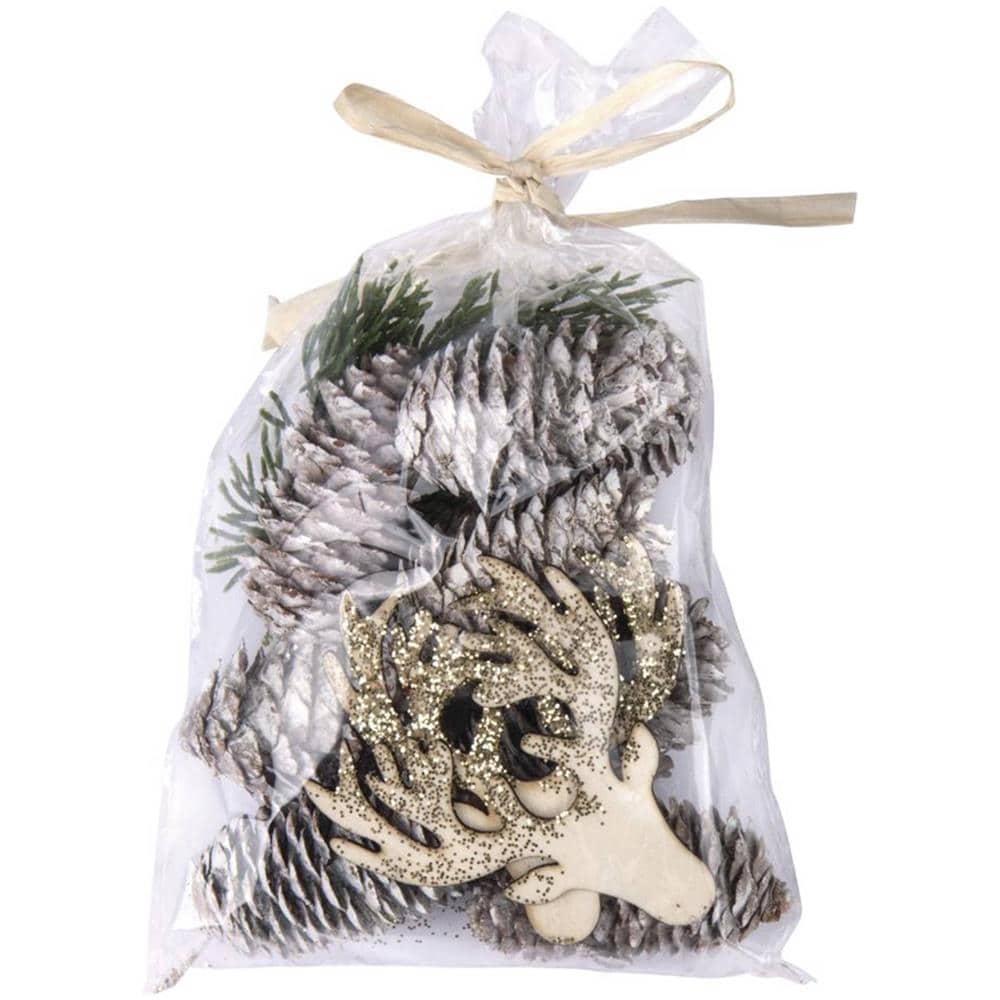 Miscela Assortita - Decorazioni Autunnali, Natalizie E Naturali - 12 Pini E Renne In Legno - Foto 1