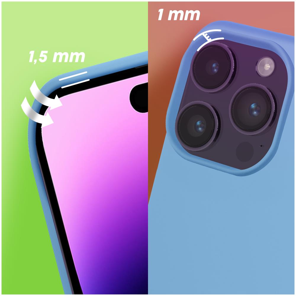 Cover Per Iphone 14 Pro Ibrida Semirigida Sottile Leggera Blu Acciaio - Foto 2