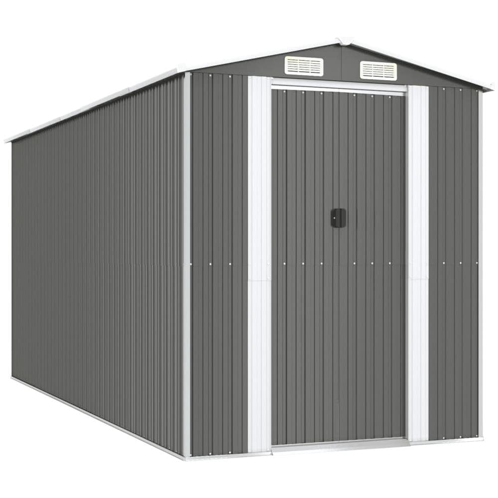 Capanno Da Giardino Grigio Chiaro 192x440x223cm Acciaio Zincato - Foto 1