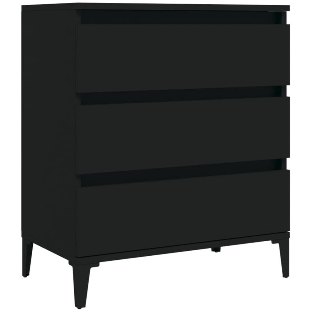 Credenza Nero 60x35x70 Cm In Legno Multistrato - Foto 2