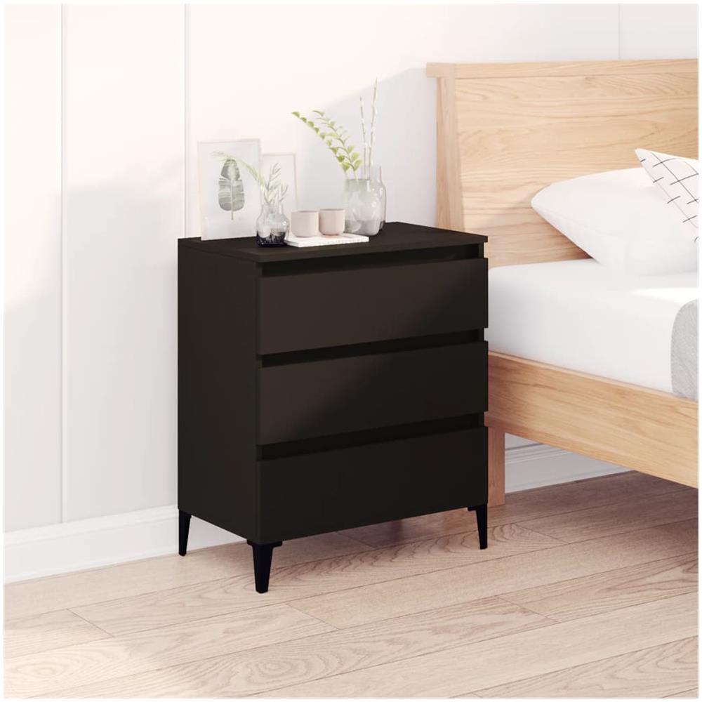 Credenza Nero 60x35x70 Cm In Legno Multistrato - Foto 1