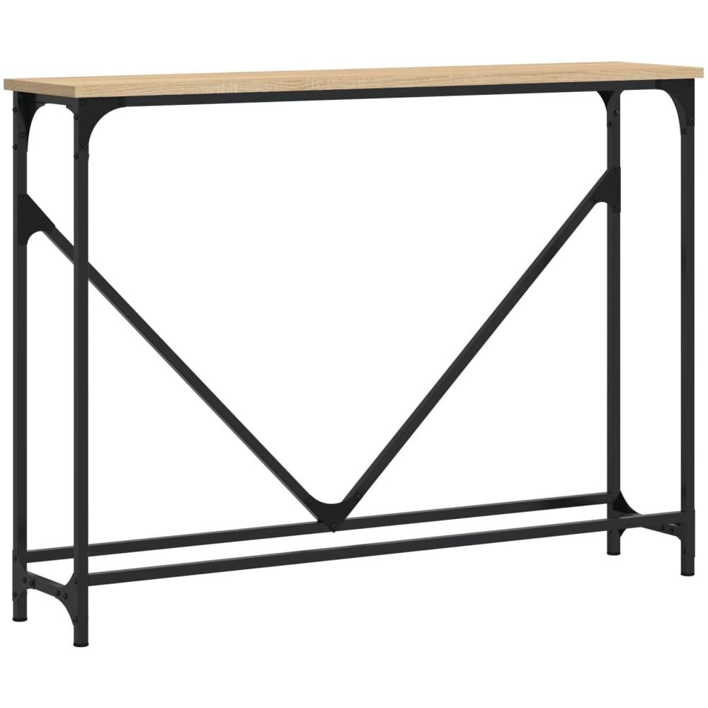 Tavolino Consolle Rovere Sonoma 102x22,5x75cm Legno Multistrato - Foto 2