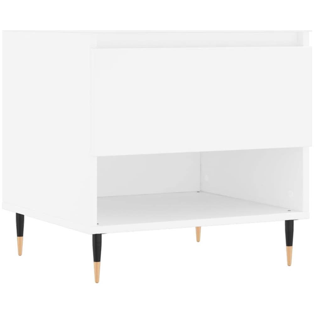 Tavolino Da Salotto Bianco 50x46x50 Cm In Legno Multistrato - Foto 2